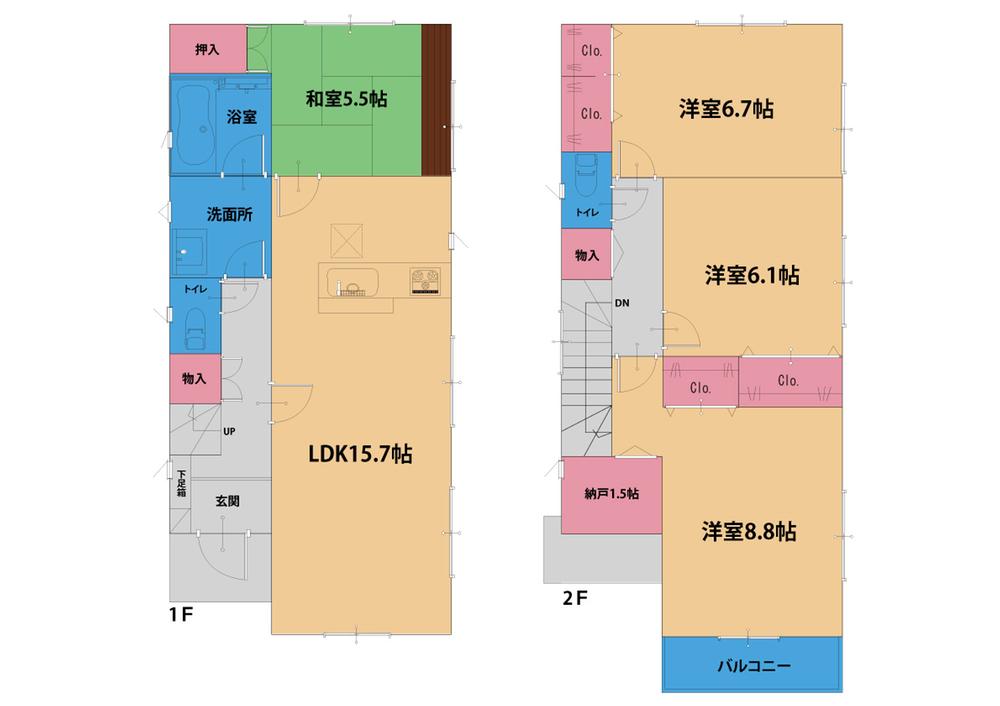 Floor plan. 22,900,000 yen, 4LDK + S (storeroom), Land area 108.13 sq m , Building area 99.63 sq m