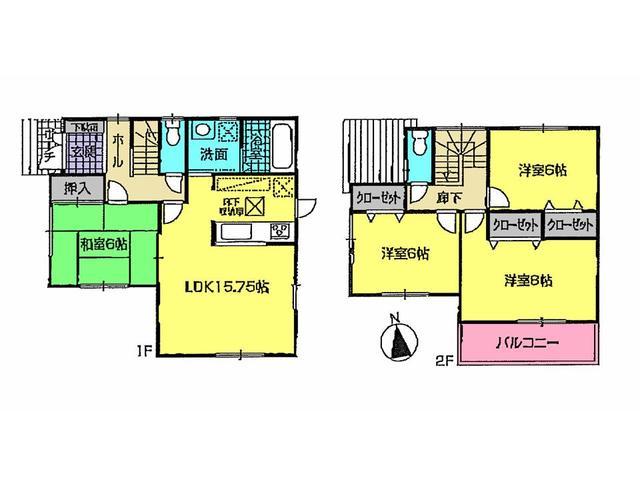 Floor plan. 27.3 million yen, 4LDK, Land area 123.09 sq m , Building area 97.6 sq m floor plan