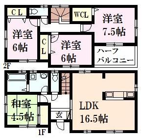 Floor plan. 24,800,000 yen, 4LDK, Land area 123.93 sq m , Building area 97.73 sq m