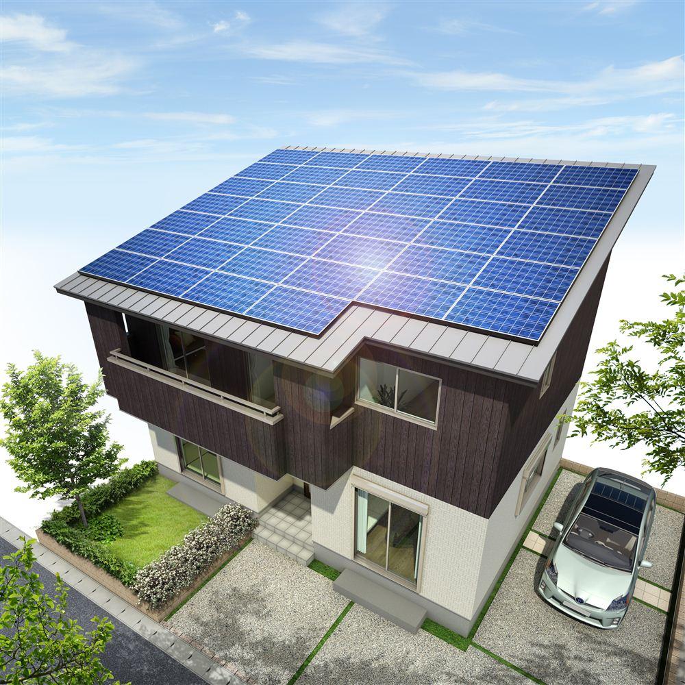 Rendering (appearance). (A building) Rendering 10kW solar panels installed