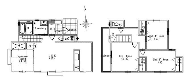 Other building plan example. Building plan example (No. 1 place) building price 17.6 million yen, Building area 101.04 sq m