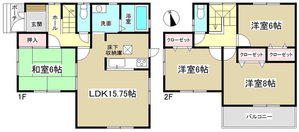 Floor plan. (1 Building), Price 27.3 million yen, 4LDK, Land area 123.09 sq m , Building area 97.6 sq m