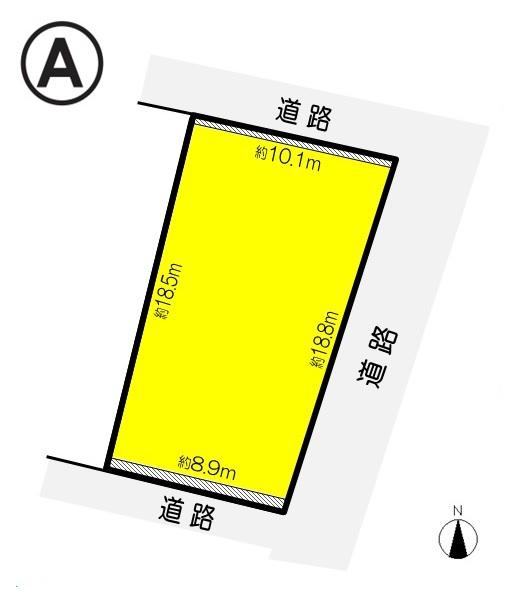 Compartment figure. Land price 14.8 million yen, Land area 185.48 sq m