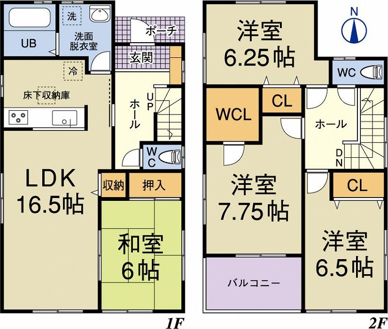 Floor plan. 26,800,000 yen, 4LDK, Land area 152.74 sq m , Building area 105.38 sq m