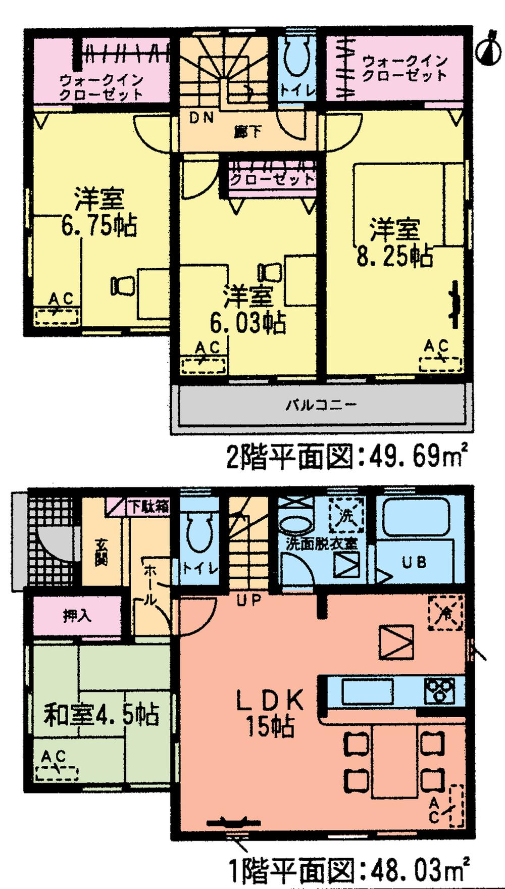 Floor plan. (1 Building), Price 26.5 million yen, 4LDK, Land area 101.19 sq m , Building area 97.72 sq m