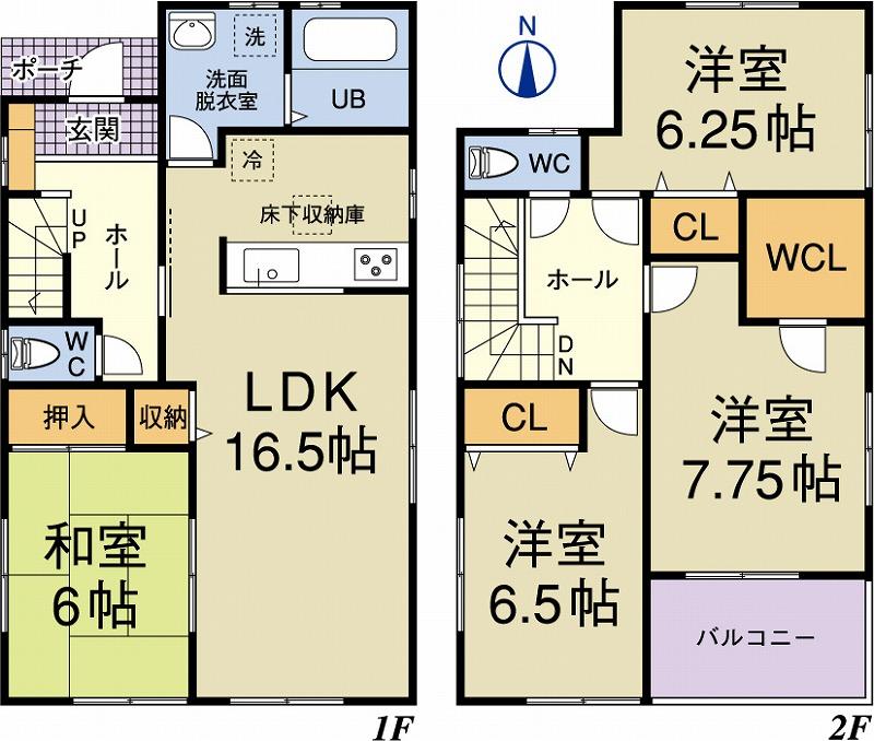 Floor plan. 26,800,000 yen, 4LDK, Land area 152.41 sq m , Building area 105.38 sq m