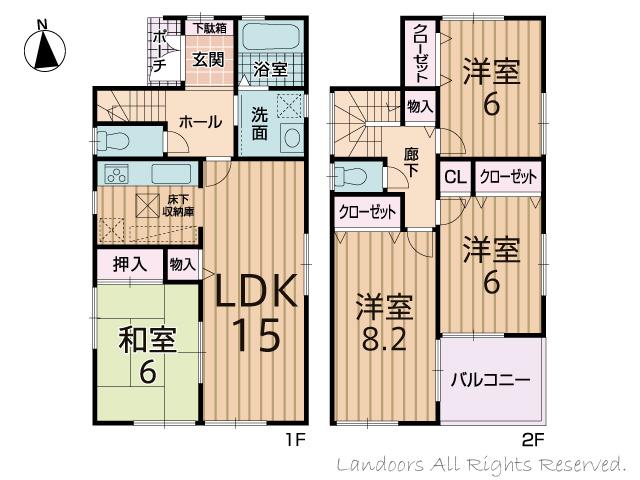 Floor plan. 30,800,000 yen, 4LDK, Land area 152.72 sq m , Building area 98.42 sq m floor plan
