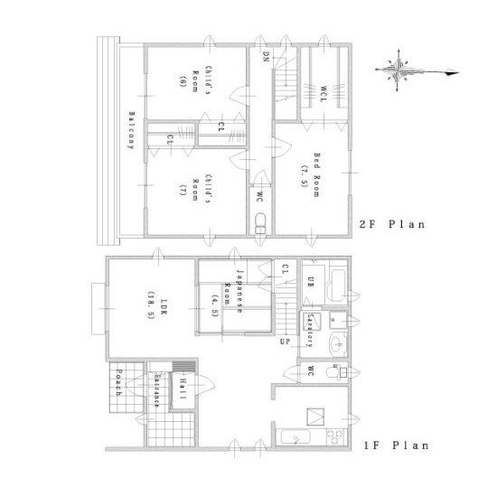 Building plan example (floor plan). Building plan example (No. 2 place) 4LDK, Land price 12.5 million yen, Land area 142.56 sq m , Building price 19,800,000 yen, Building area 104.35 sq m