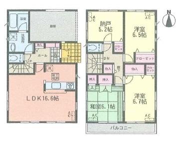 Floor plan. 24,900,000 yen, 4LDK, Land area 99.65 sq m , Building area 108.13 sq m