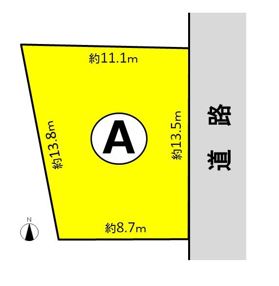 Compartment figure. Land price 13.5 million yen, Land area 134.41 sq m