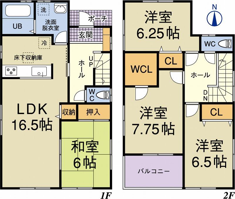 Floor plan. 25,800,000 yen, 4LDK, Land area 152.22 sq m , Building area 105.38 sq m