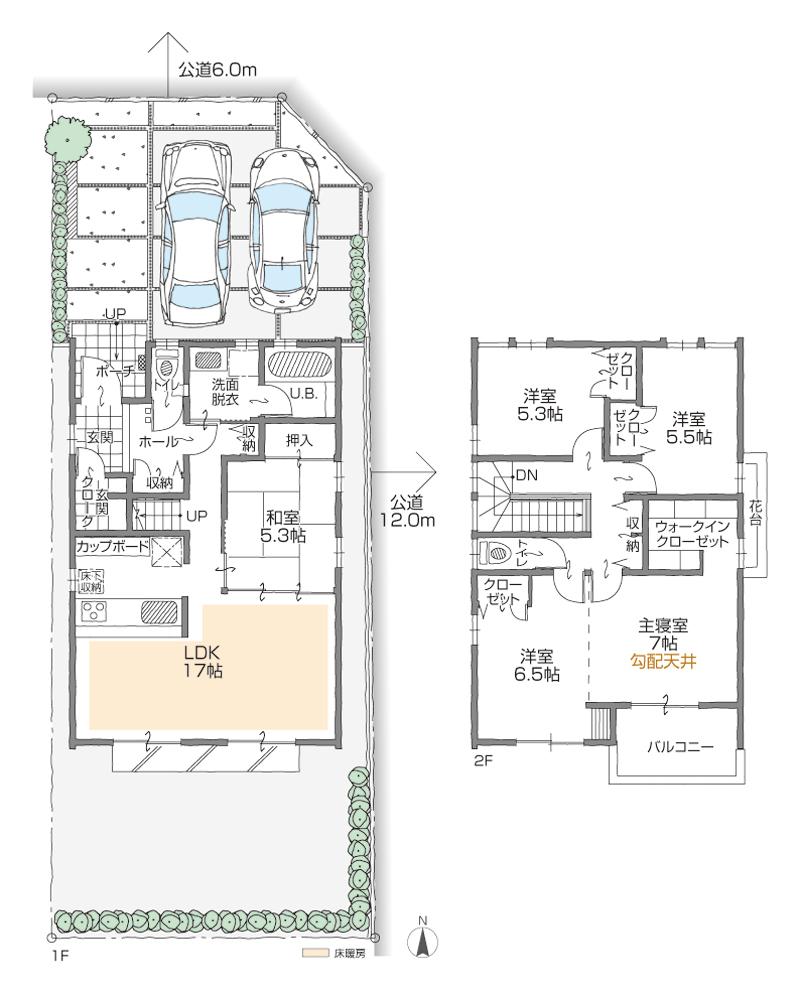 Floor plan. (D Building), Price 40,500,000 yen, 5LDK+2S, Land area 152.36 sq m , Building area 116.49 sq m