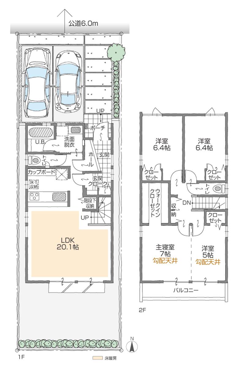 Floor plan. (A Building), Price 34,500,000 yen, 4LDK+2S, Land area 135.05 sq m , Building area 110.94 sq m