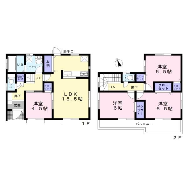 Floor plan. 33,800,000 yen, 4LDK, Land area 138.1 sq m , Building area 96.07 sq m