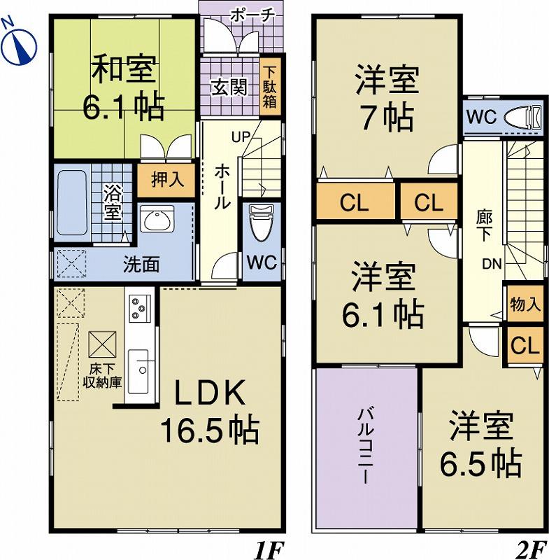 Floor plan. 36,800,000 yen, 4LDK, Land area 135.68 sq m , Building area 98.42 sq m