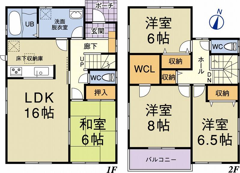 Floor plan. 35,800,000 yen, 4LDK, Land area 131.69 sq m , Building area 106 sq m