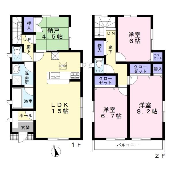 Floor plan. (4 Building), Price 29,900,000 yen, 4LDK, Land area 114.29 sq m , Building area 95.98 sq m