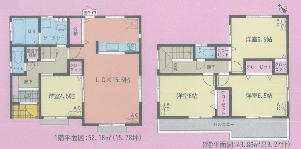 Floor plan. 33,800,000 yen, 4LDK, Land area 138.1 sq m , Building area 96.07 sq m