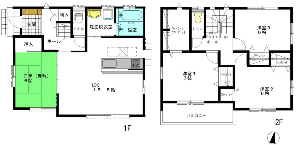 Floor plan. 30,800,000 yen, 4LDK + S (storeroom), Land area 168.06 sq m , Building area 103.93 sq m all-electric ☆ Storage is enhanced! ! 