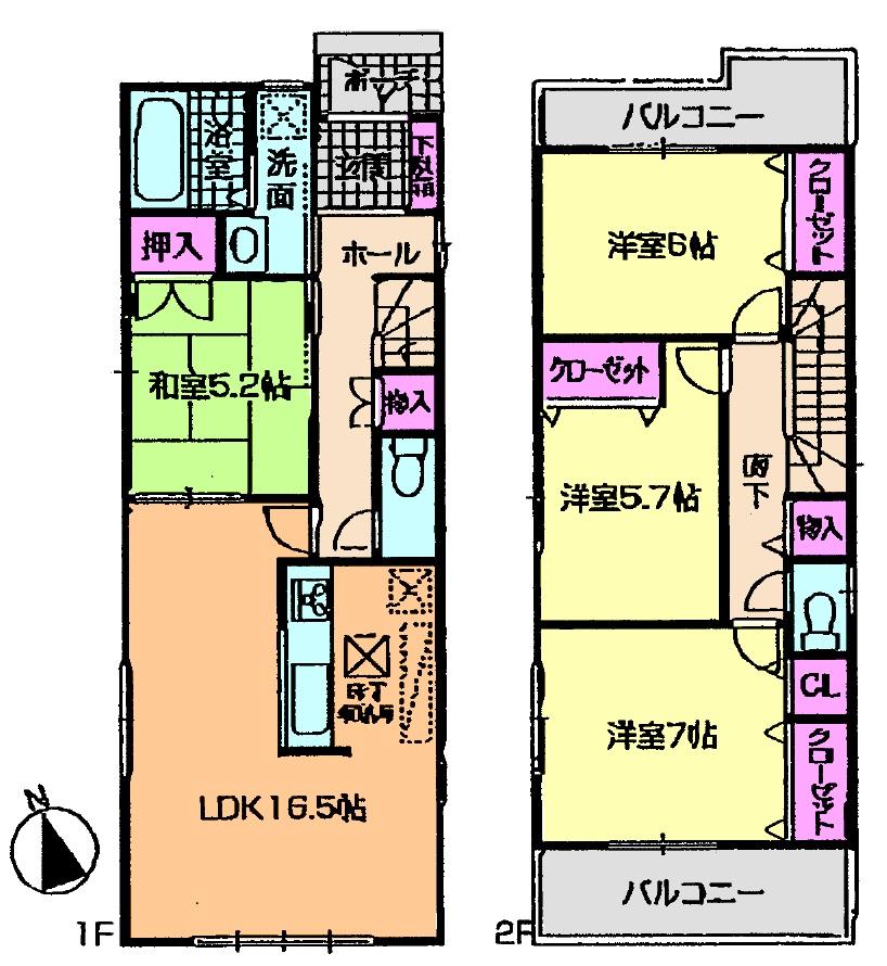 Floor plan. (4 Building), Price 33,800,000 yen, 4LDK, Land area 115.63 sq m , Building area 98.42 sq m