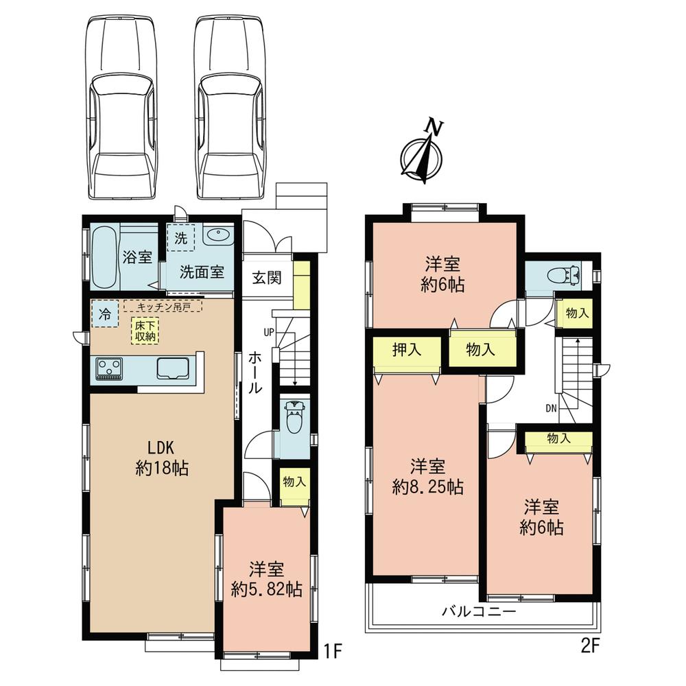 Floor plan. (A Building), Price 35,800,000 yen, 4LDK, Land area 121.77 sq m , Building area 103.31 sq m