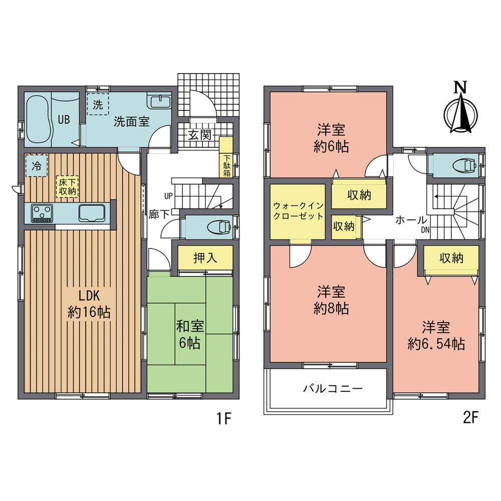 Floor plan. 35,800,000 yen, 4LDK, Land area 131.59 sq m , Building area 106 sq m
