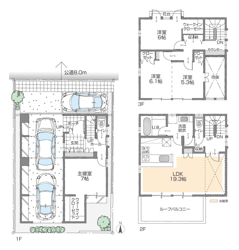 Floor plan. (A Building), Price 47,500,000 yen, 4LDK+S, Land area 109.27 sq m , Building area 152.11 sq m