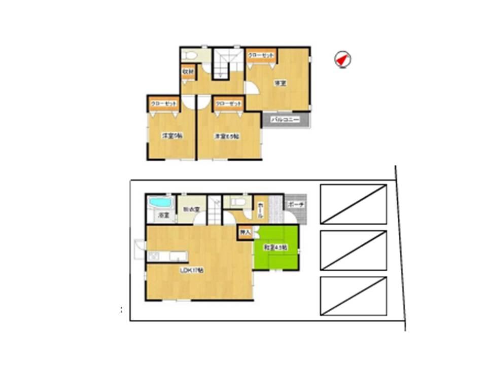 Floor plan. (Kariya metacarpal-cho, C), Price 40,880,000 yen, 4LDK, Land area 139.47 sq m , Building area 96.9 sq m