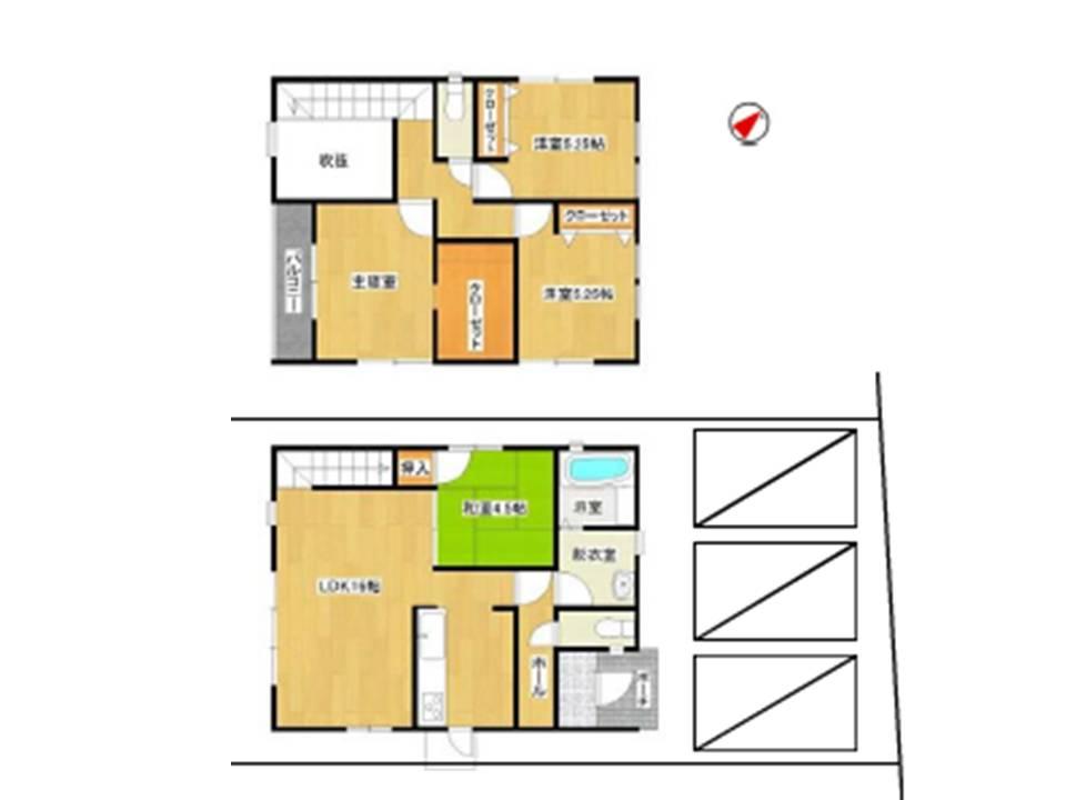 Floor plan. (Kariya metacarpal-cho, D), Price 40,880,000 yen, 4LDK, Land area 139.47 sq m , Building area 94.41 sq m