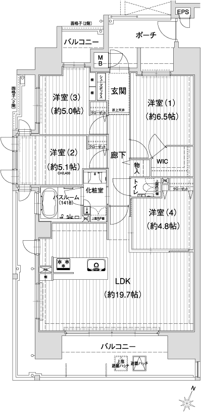 Floor: 4LDK + WIC, the occupied area: 87.26 sq m, Price: 29.9 million yen