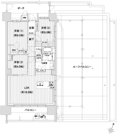 Floor: 3LDK + WIC, the occupied area: 77.56 sq m, Price: 30.4 million yen