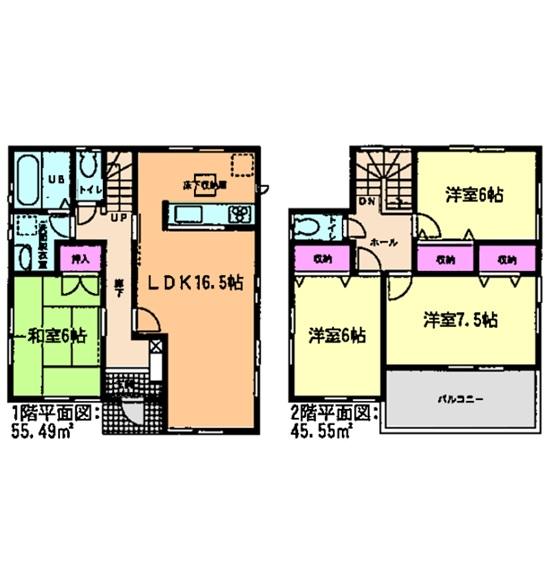Floor plan. (4 Building), Price 32,800,000 yen, 4LDK, Land area 157.51 sq m , Building area 11.04 sq m