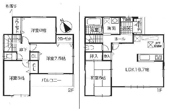 Floor plan. 32,800,000 yen, 4LDK, Land area 154.28 sq m , Building area 98.42 sq m