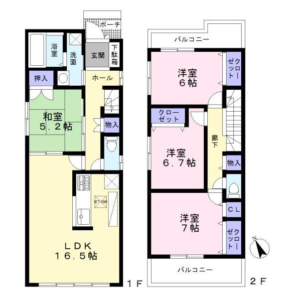 Floor plan. (4 Building), Price 33,800,000 yen, 4LDK, Land area 115.63 sq m , Building area 98.42 sq m