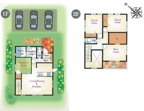 Floor plan. (B Building), Price 40,880,000 yen, 4LDK, Land area 139.47 sq m , Building area 94.41 sq m