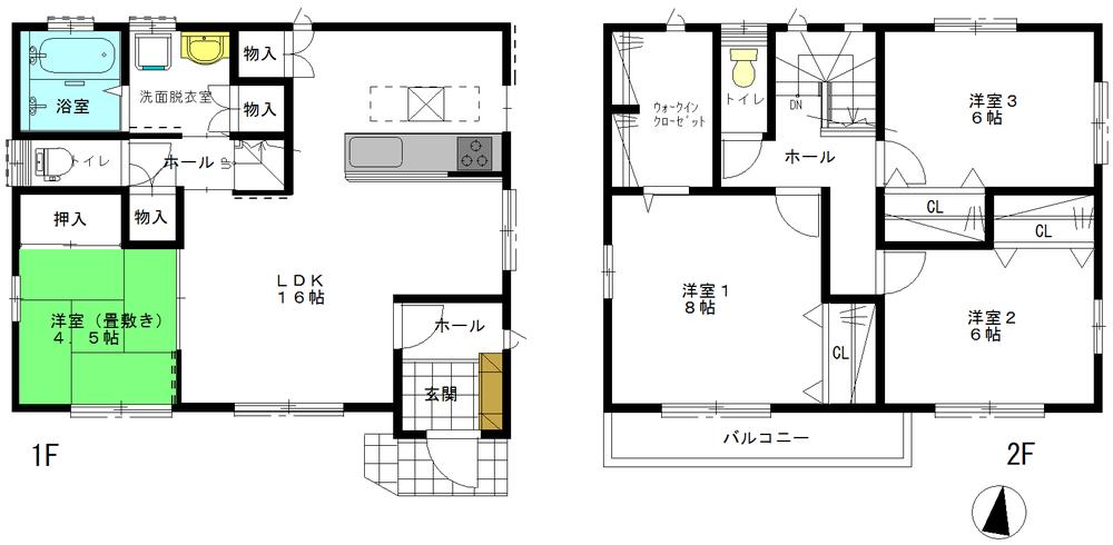 Floor plan. 28.8 million yen, 4LDK + S (storeroom), Land area 132.46 sq m , Building area 105.17 sq m all-electric ☆ Storage is enhanced! ! 