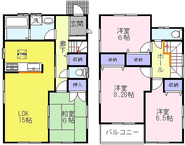 Floor plan. (No. 1), Price 33,800,000 yen, 4LDK, Land area 126.83 sq m , Building area 101.24 sq m