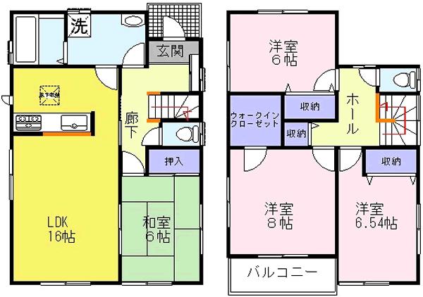 Floor plan. (No. 2), Price 35,800,000 yen, 4LDK, Land area 131.69 sq m , Building area 106 sq m