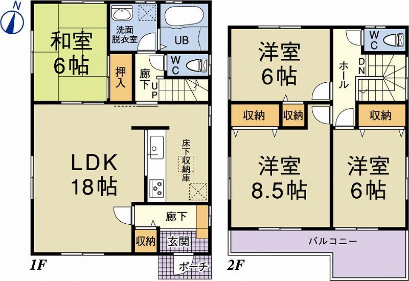 Floor plan. 31,800,000 yen, 4LDK, Land area 123.81 sq m , Building area 104.35 sq m