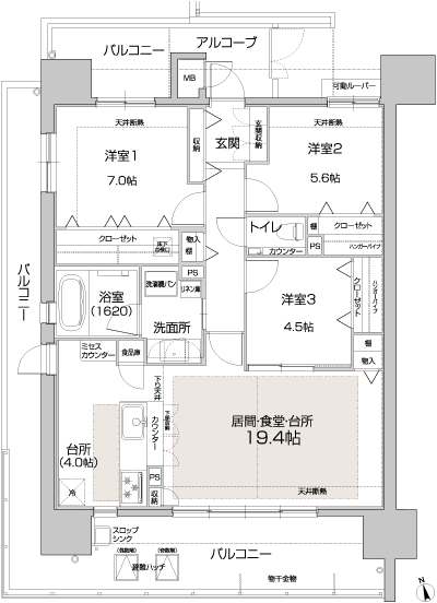 Floor: 3LDK, occupied area: 85.35 sq m, Price: 36,300,000 yen ・ 37,300,000 yen