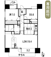 Floor: 2LDK + S, the occupied area: 90.54 sq m, Price: 35.8 million yen