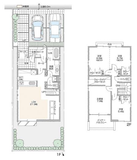 Floor plan. (A Building), Price 44,900,000 yen, 4LDK+3S, Land area 145.45 sq m , Building area 118.61 sq m