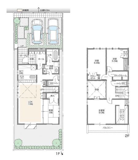 Floor plan. (B Building), Price 41,900,000 yen, 4LDK+2S, Land area 143.46 sq m , Building area 118.28 sq m
