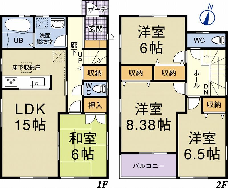 Floor plan. 33,800,000 yen, 4LDK, Land area 126.83 sq m , Building area 101.24 sq m