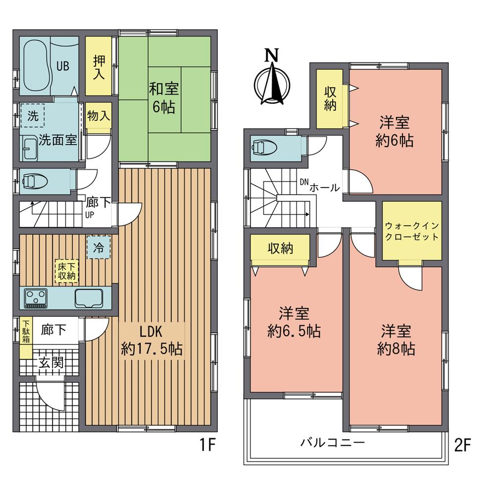 Floor plan. 32,800,000 yen, 4LDK, Land area 144.43 sq m , Building area 106 sq m
