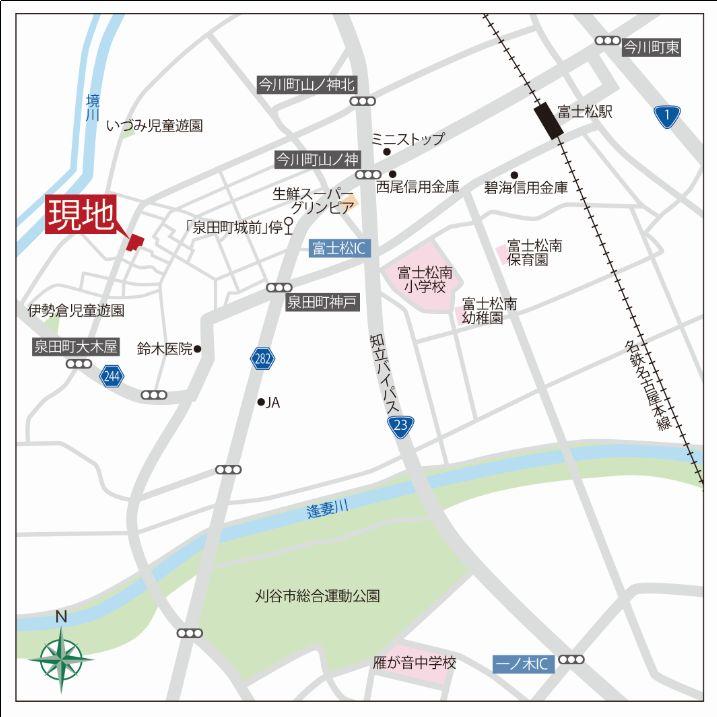 Local guide map. Wide-area view