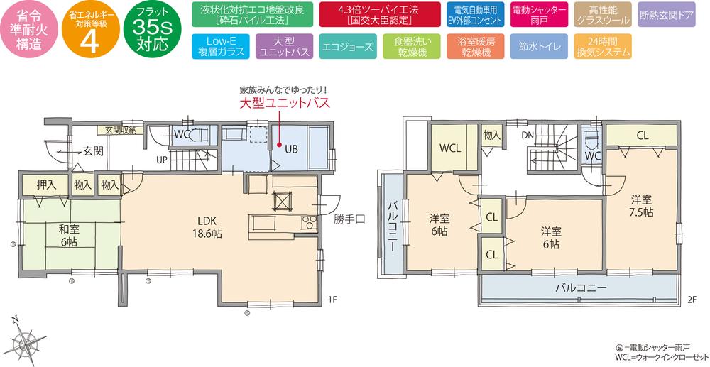 Floor plan. (H2), Price 38,800,000 yen, 4LDK, Land area 176.02 sq m , Building area 114.51 sq m