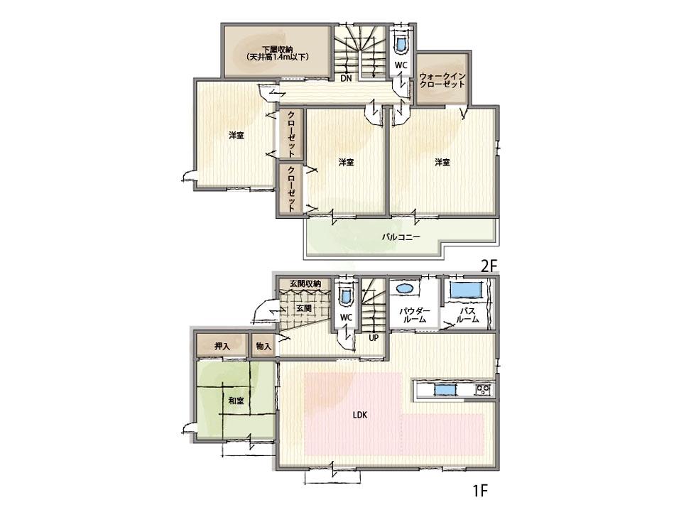 Floor plan. 39,700,000 yen, 4LDK, Land area 148.77 sq m , Building area 105.18 sq m 1 issue areas ・ Planning plan
