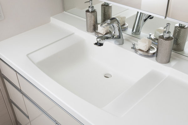 Bathing-wash room.  [Clean bowl] The shape of the bowl and the counter has been devised, It is clean and easy to bowl an integrated counter (same specifications)