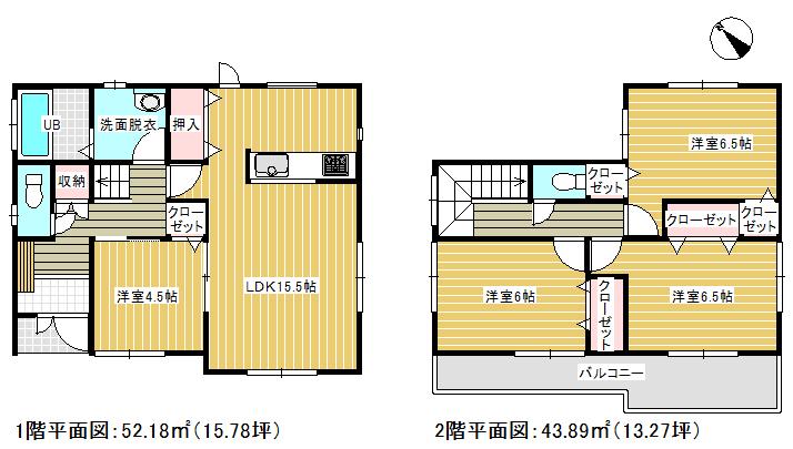 Floor plan. 30,800,000 yen, 4LDK, Land area 138.1 sq m , Building area 96.07 sq m